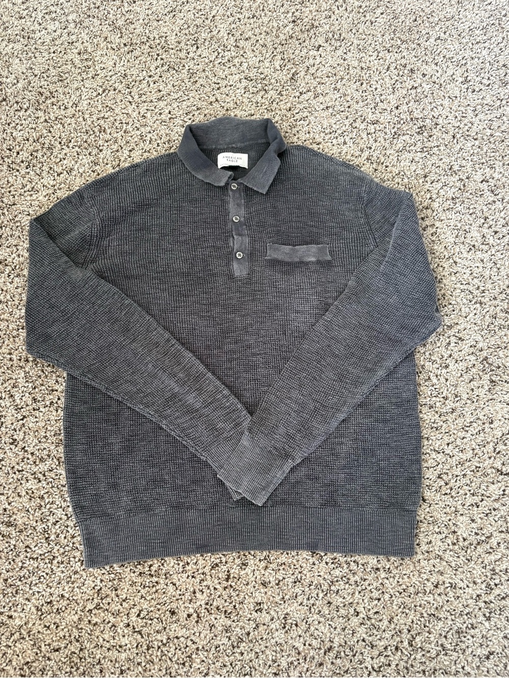 American Eagle Gray Knit Pullover Sweater - Picture 1 of 4